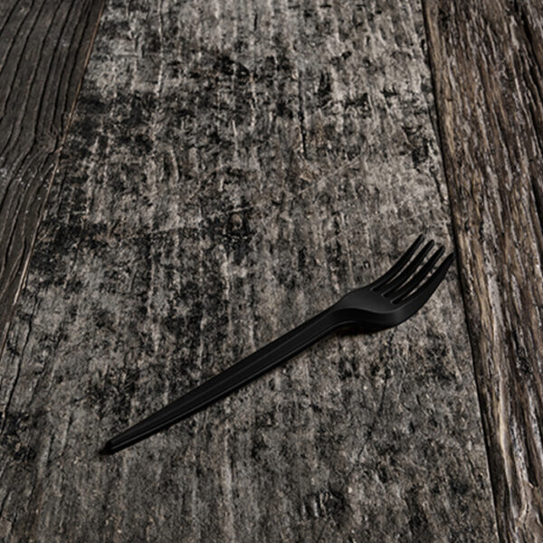 Forchetta nera compostabile
