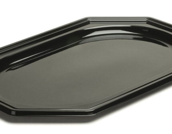 Octogonal platter black 55x38cm