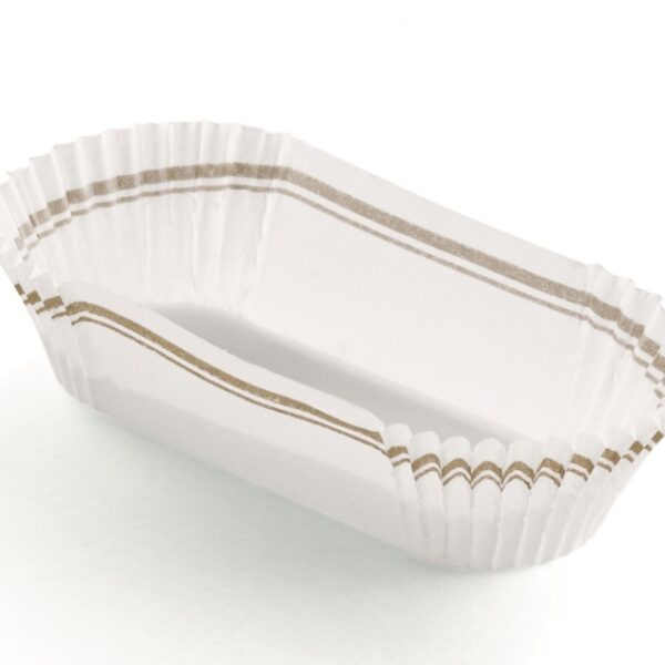Oval paper case 135x34cm (white with golg rim)
