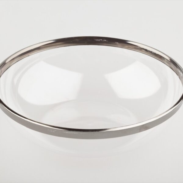 Side bowl clear with silver rim 400ml Ø14cm