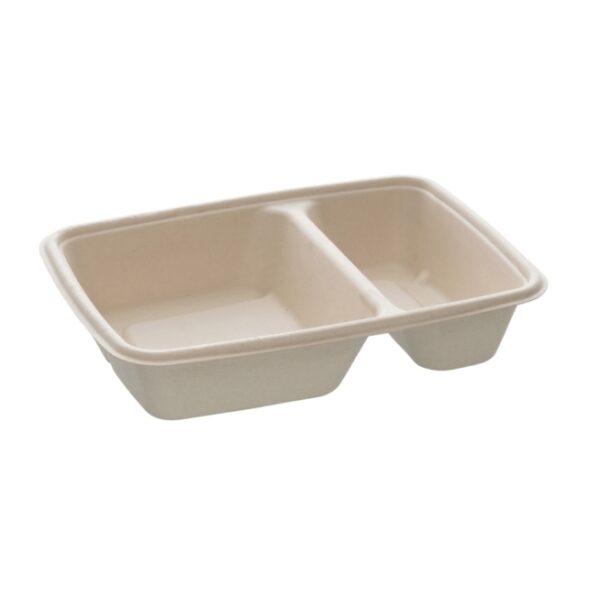 Rectangular tray 2 compartments 800ml – 16x23cm