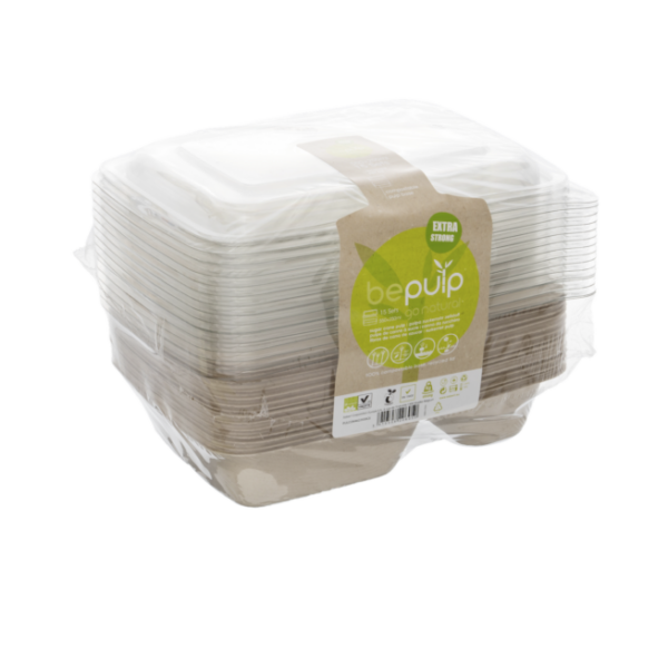 COMBO rectangular container 2 comp. + rPET Lid