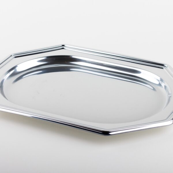 Octogonal platter silver 35x25cm
