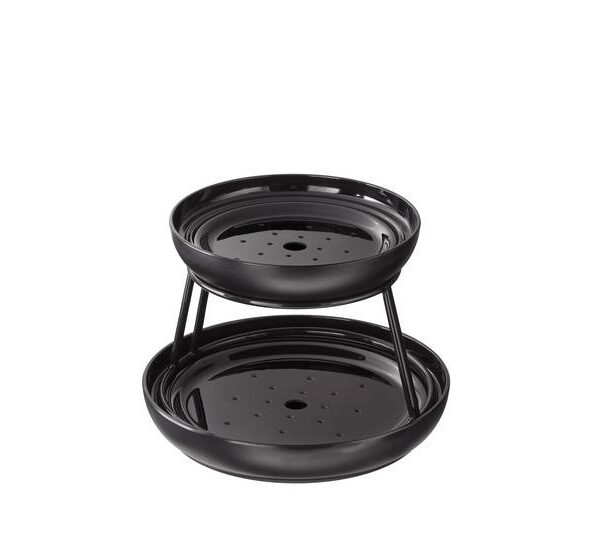 Set con stand e piatti con piastre da inserimento in melamina